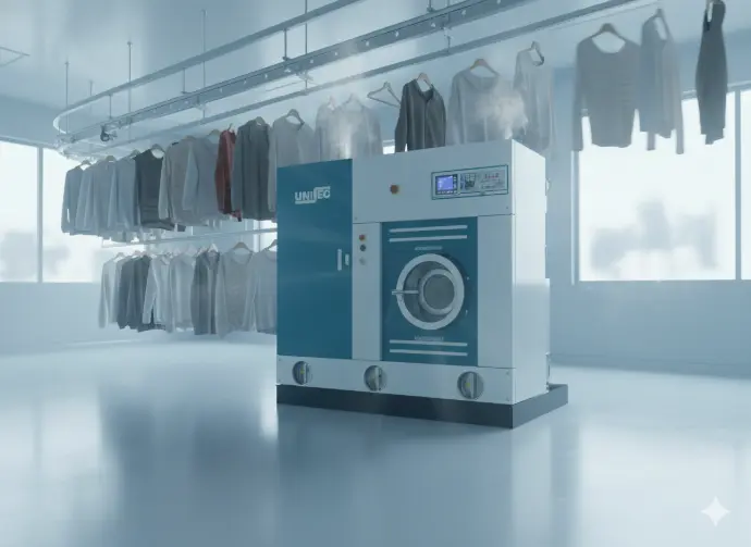 Equipo especializado de tintorería con tecnología ECO DRY CLEANING - Higiensec