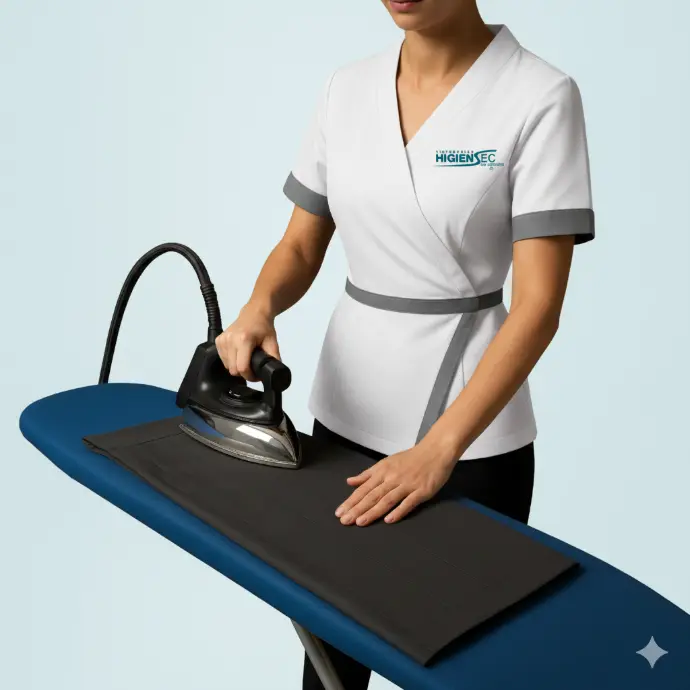 Servicio de planchado profesional con equipo especializado - Higiensec